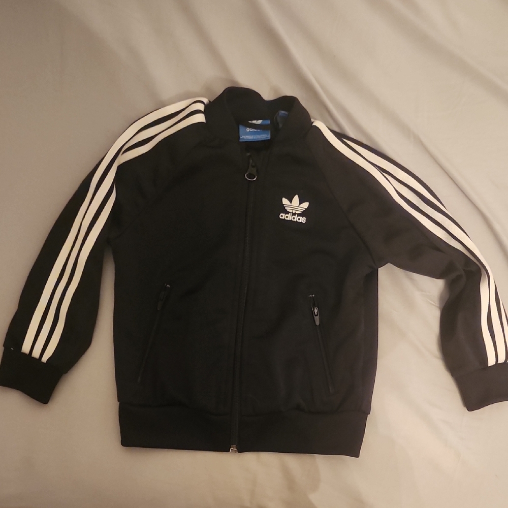 Adidas Black Jacket with White Accents